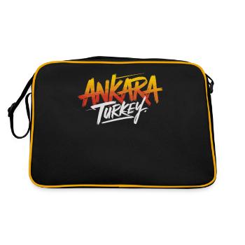 Ankara Turkey Souvenir - Retro Bag - black/gold - Back