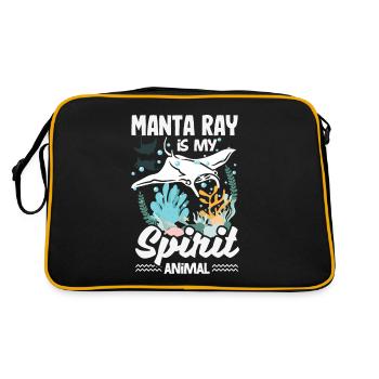 Ocean Animal Diving Stingray Mantarochen - Retro Tasche - Schwarz/Gold - Hinten