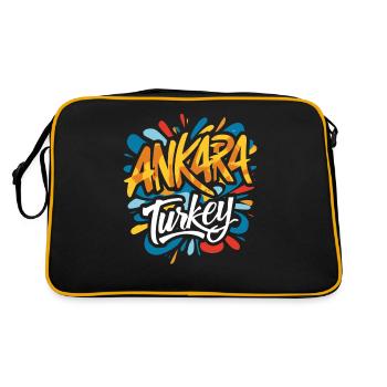 Ankara Turkey Souvenir - Retro Bag - black/gold - Back