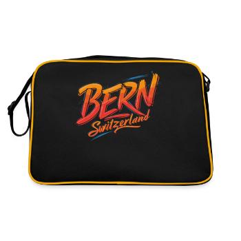 Bern Switzerland Souvenir Highlight - Retro Tasche - Schwarz/Gold - Hinten