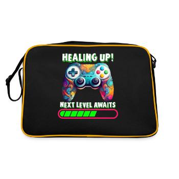 Healing Up Next Level Awaits Gamer Gaming Nerd - Retro Bag - black/gold - Back