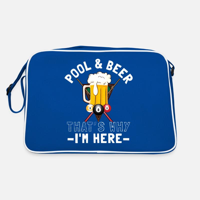 Pool & Bier - deshalb bin ich hier Retro Tasche
