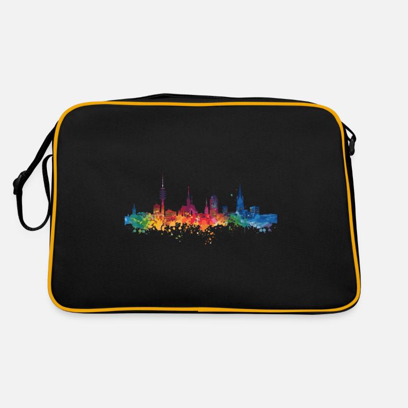 Bonn - Retro Tasche - Schwarz/Gold