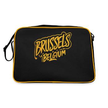 Warsaw Poland Souvenir Reminder - Retro Bag - black/gold - Back