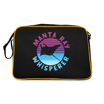 Ocean Animal Diving Stingray Mantarochen - Retro Tasche - Schwarz/Gold - Hinten