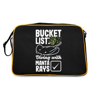 Ocean Animal Diving Stingray Mantarochen - Retro Tasche - Schwarz/Gold - Hinten