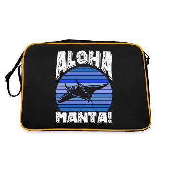 Ocean Animal Diving Stingray Mantarochen - Retro Tasche - Schwarz/Gold - Hinten