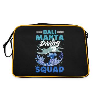 Ocean Animal Diving Stingray Mantarochen - Retro Tasche - Schwarz/Gold - Hinten
