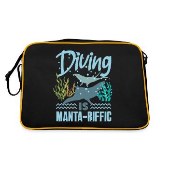 Ocean Animal Diving Stingray Mantarochen - Retro Tasche - Schwarz/Gold - Hinten