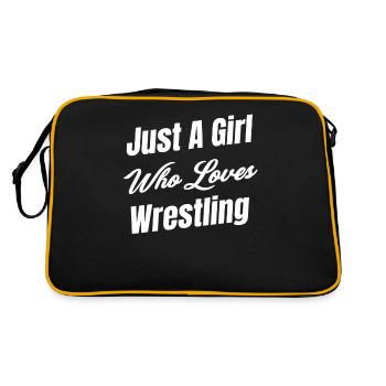 Just A Girl Who Loves Wrestling Martial Arts - Retro Bag - black/gold - Back