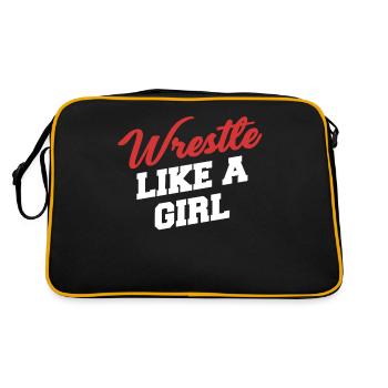 Wrestle Like A Girl Wrestling Martial Arts Karate - Retro Bag - black/gold - Back