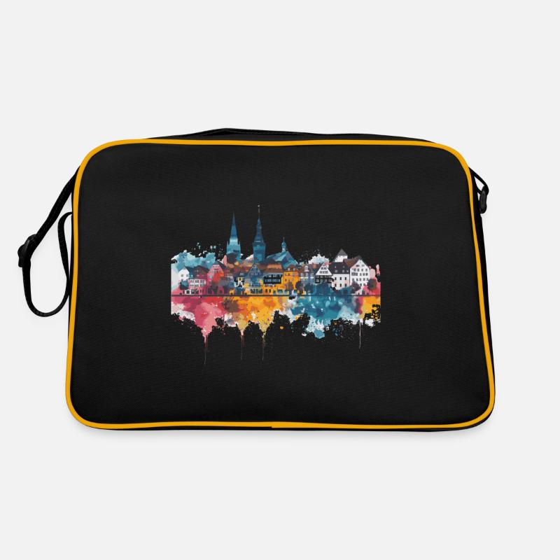 Buxtehude - Retro Tasche - Schwarz/Gold