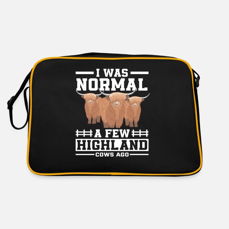 Ich War Normal Vor Einigen Hochlandkühen Retro Tasche