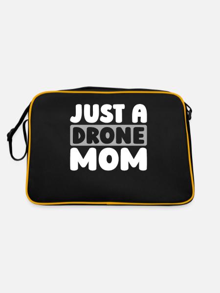 Drohne Quadrocopter Just A Drone Mom - Retro Tasche - Schwarz/Gold - Hinten