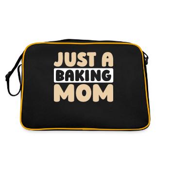 Baking Baker Bakery Just A Baking Mom - Retro Bag - black/gold - Back