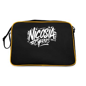 Nicosia Zypern Souvenir - Retro Tasche - Schwarz/Gold - Hinten