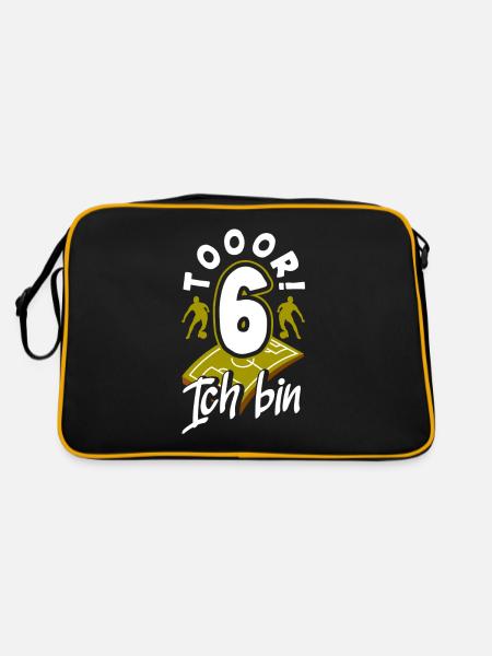 6th Birthday 6 Years Soccer Soccer Player - Retro Bag - black/gold - Back