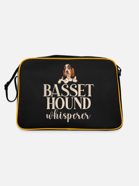 Basset Hound Gifts - Retro Bag - black/gold - Back