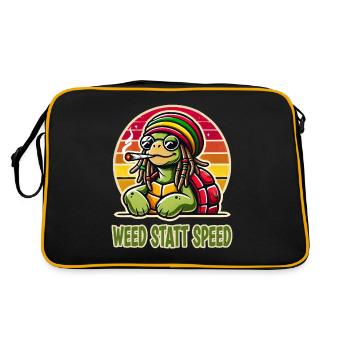 Weed Au lieu De La Vitesse Drôle De Tortue - Sac Retro - noir/or - Dos