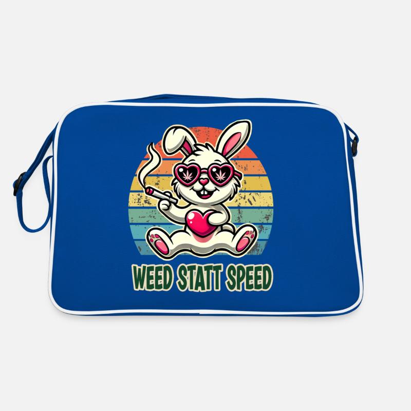 Weed instead of speed funny bunny with heart Retro Bag