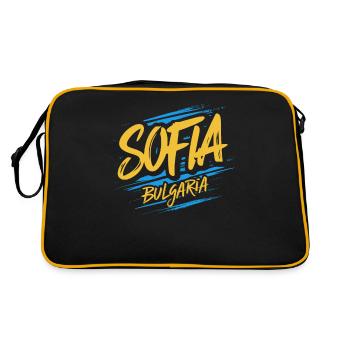 Sofia Bulgaria Souvenir - Retro Bag - black/gold - Back