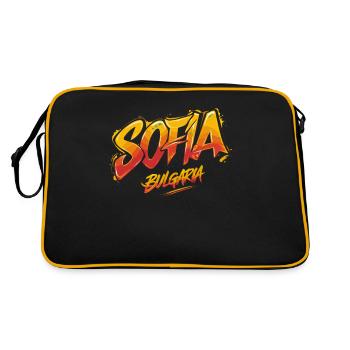 Sofia Bulgaria Souvenir - Retro Bag - black/gold - Back