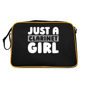Clarinet: Clarinetist Just A Clarinet Girl - Retro Bag - black/gold - Back