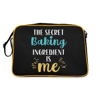 Die geheime Zutat zum Backen bin ich - Retro Tasche - Schwarz/Gold - Hinten
