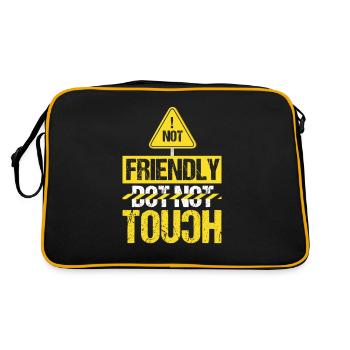 Nicht Freundlich, Nicht Anfassen - Retro Tasche - Schwarz/Gold - Hinten