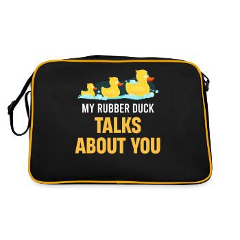 Mon canard en caoutchouc parle de vous, les enfants, - Sac Retro - noir/or - Dos