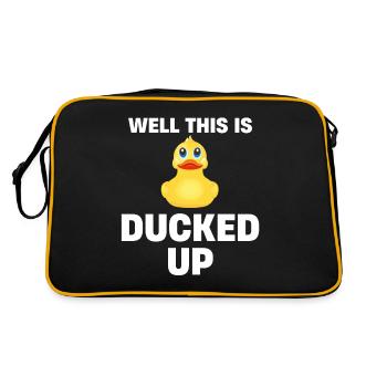 Eh bien, c’est Ducked Up, drôle de canard en caoutchouc pour - Sac Retro - noir/or - Dos