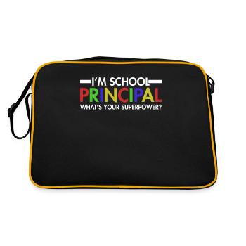 Je suis le directeur, quel est votre superpouvoir ? - Sac Retro - noir/or - Dos
