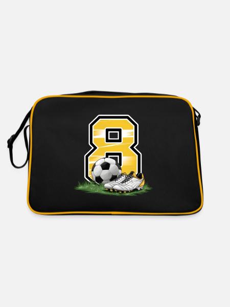 8th Birthday 8 Years Soccer Soccer Player - Retro Bag - black/gold - Back