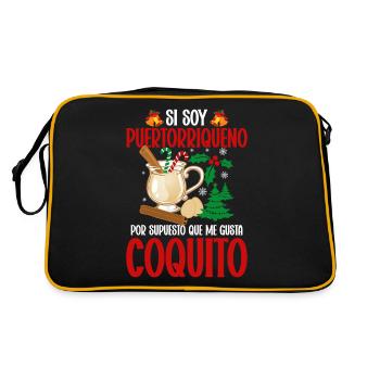 Frohe Weihnachten Si Soy Puertorriqueño Por - Retro Tasche - Schwarz/Gold - Hinten