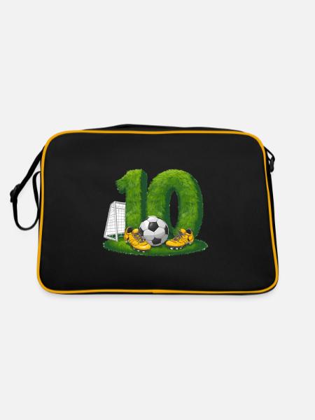 10e anniversaire 10 ans de football Joueur de football - Sac Retro - noir/or - Dos