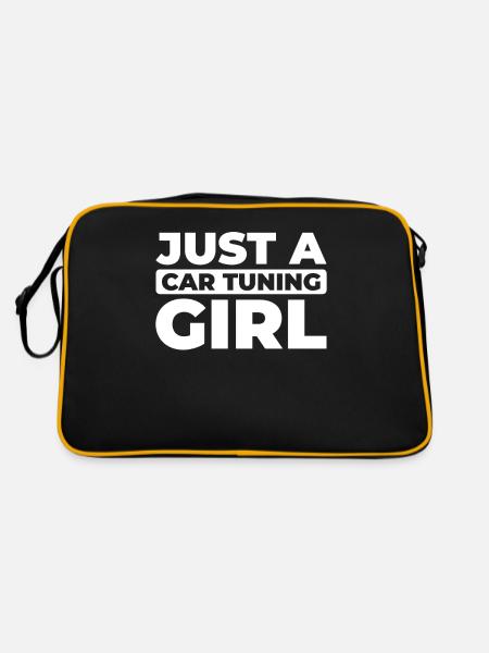 Schrauber Tuning Tuner Just A Car Tuning Girl - Retro Bag - black/gold - Back