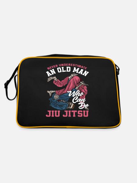 Ne sous-estimez jamais un vieil homme de Jiu - Sac Retro - noir/or - Dos