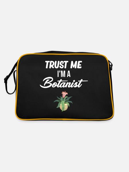 Vertrauen Sie Mir, Ich Bin Ein Botaniker, Ein - Retro Tasche - Schwarz/Gold - Hinten
