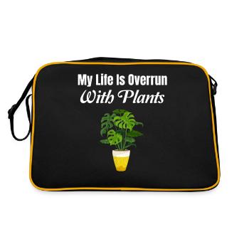 Drôle de botaniste, paysagiste, fleuriste, - Sac Retro - noir/or - Dos