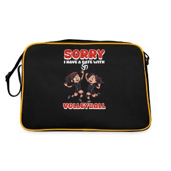Volley-ball drôle J’ai un rendez-vous avec le volley-ball - Sac Retro - noir/or - Dos