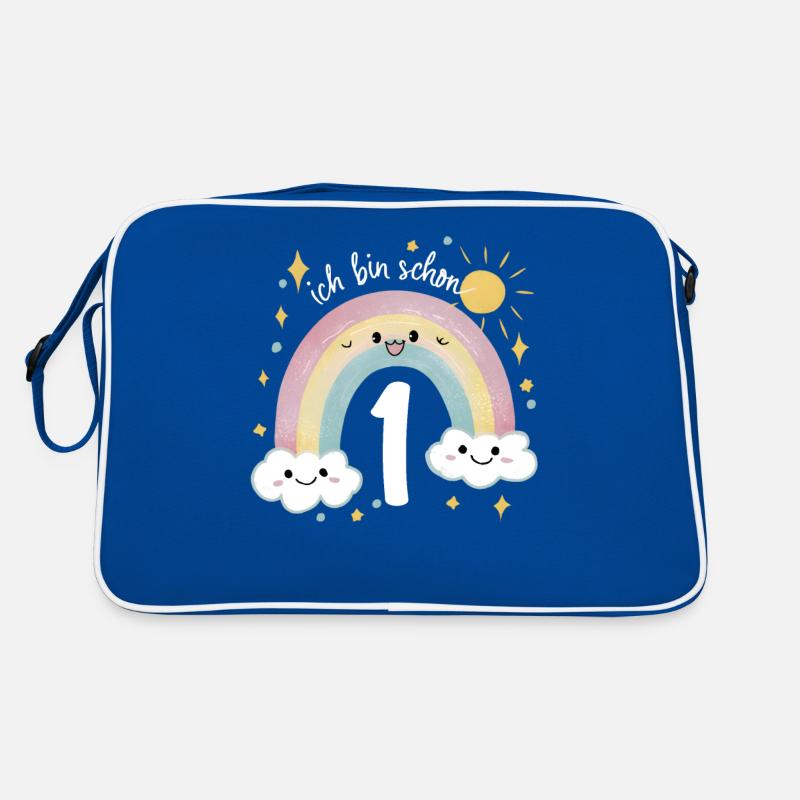 1. Geburtstag Geburtstagsshirt Regenbogen Wolke Retro Tasche