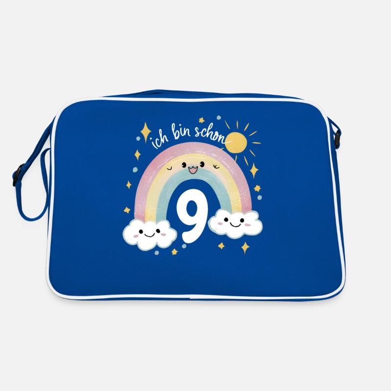 9th Birthday Shirt Rainbow Cloud Retro Bag