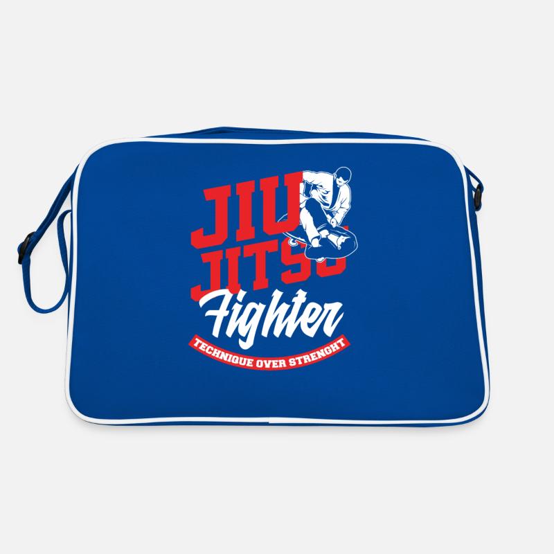 Jiu Jitsu Fighter Technik Über Stärke Retro Tasche