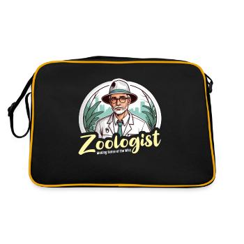 Zoologist Making Sense Of The Wild Animal Lover - Retro Bag - black/gold - Back