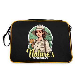 Zoologiste Gardien de la nature Zoologie Amoureux des animaux - Sac Retro - noir/or - Dos