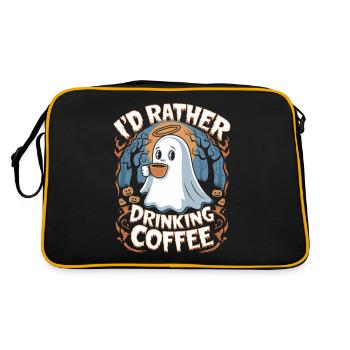 Fantôme d'Halloween dans la nuit : Cher café - Sac Retro - noir/or - Dos