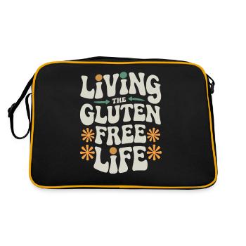 Leben Das Glutenfreie Leben - Retro Tasche - Schwarz/Gold - Hinten