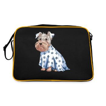 Joli chien portant un costume de fantôme d'Halloween - Sac Retro - noir/or - Dos