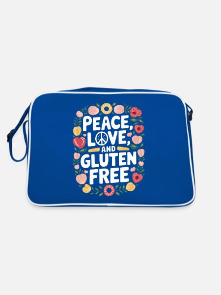 Peace, love and gluten-free - Retro Bag - blue/white - Back