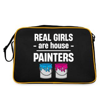 Les vraies filles sont peintres, illustratrices, - Sac Retro - noir/or - Dos